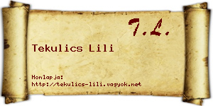 Tekulics Lili névjegykártya