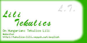 lili tekulics business card